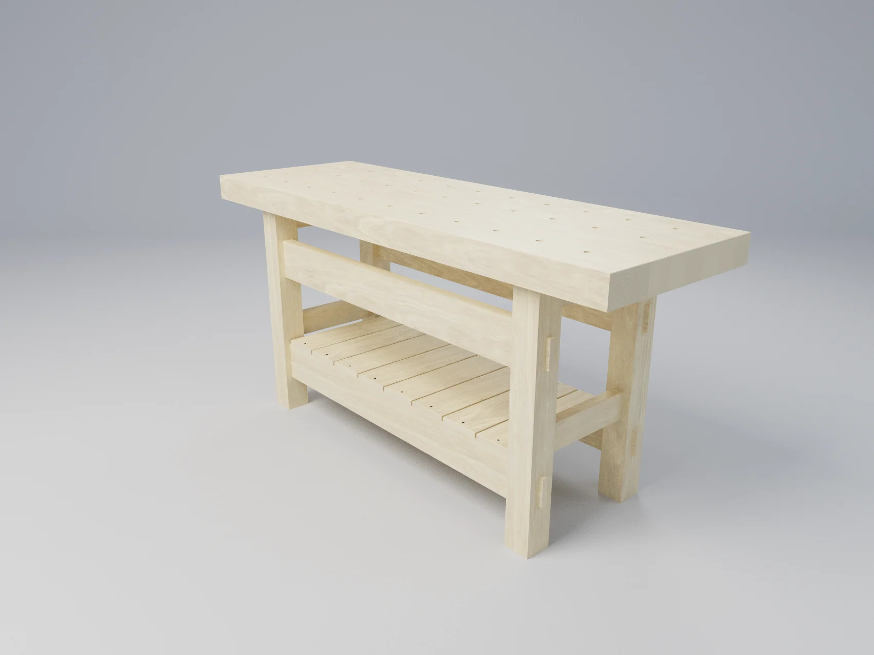 Solid Maple Workbench with Dog Holes and Mortise-and-Tenon Joinery, picture 4 of 5