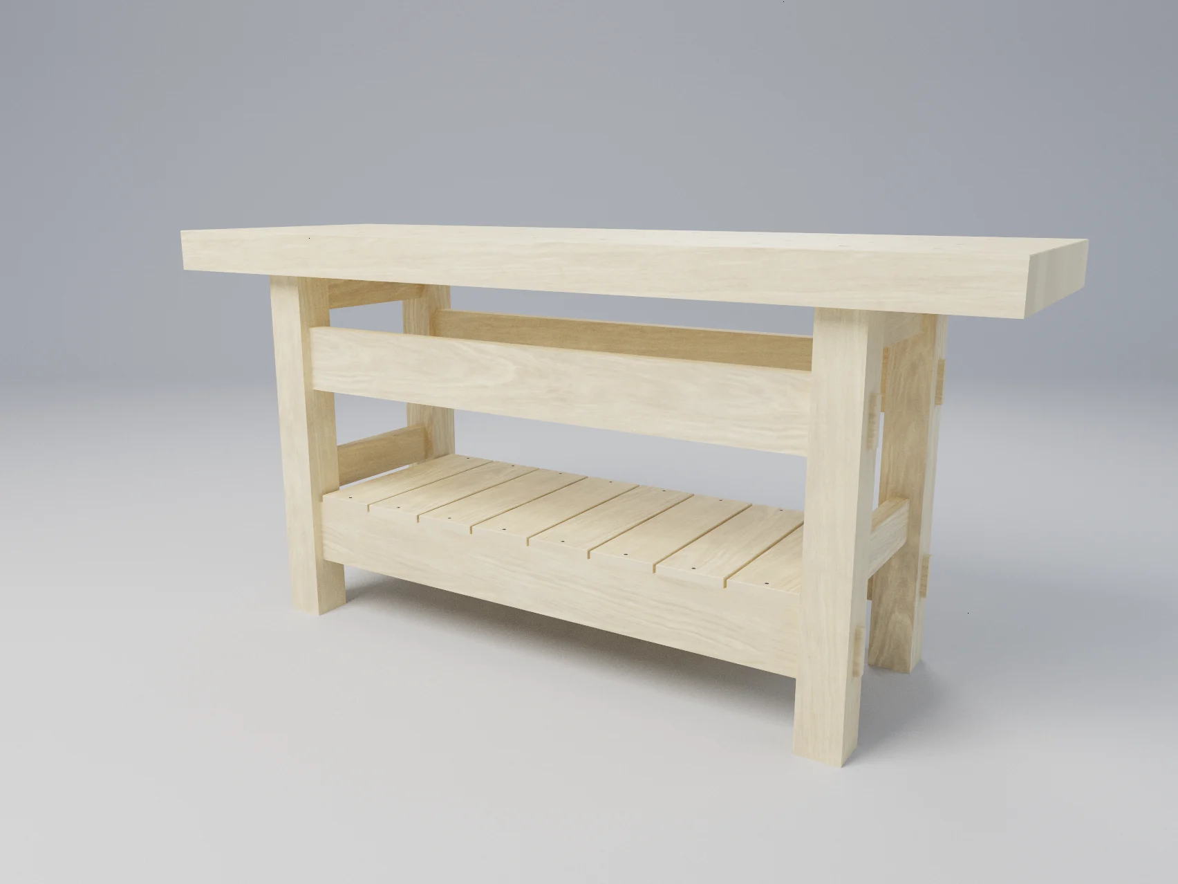 Solid Maple Workbench with Dog Holes and Mortise-and-Tenon Joinery, picture 5 of 5