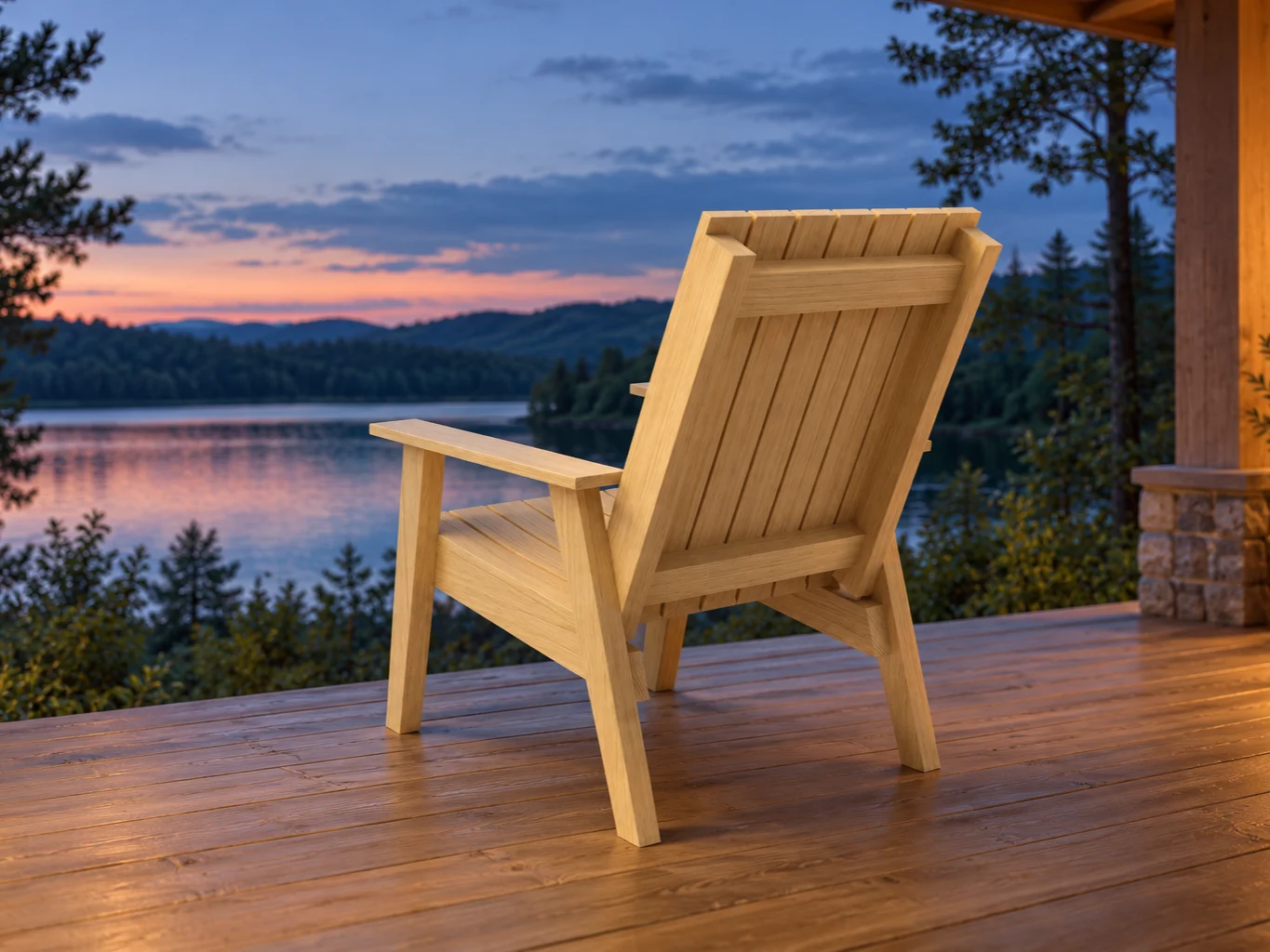 Ash Slatted Lounge Chair | Woodworking Design with Contoured Seat, picture 3 of 5