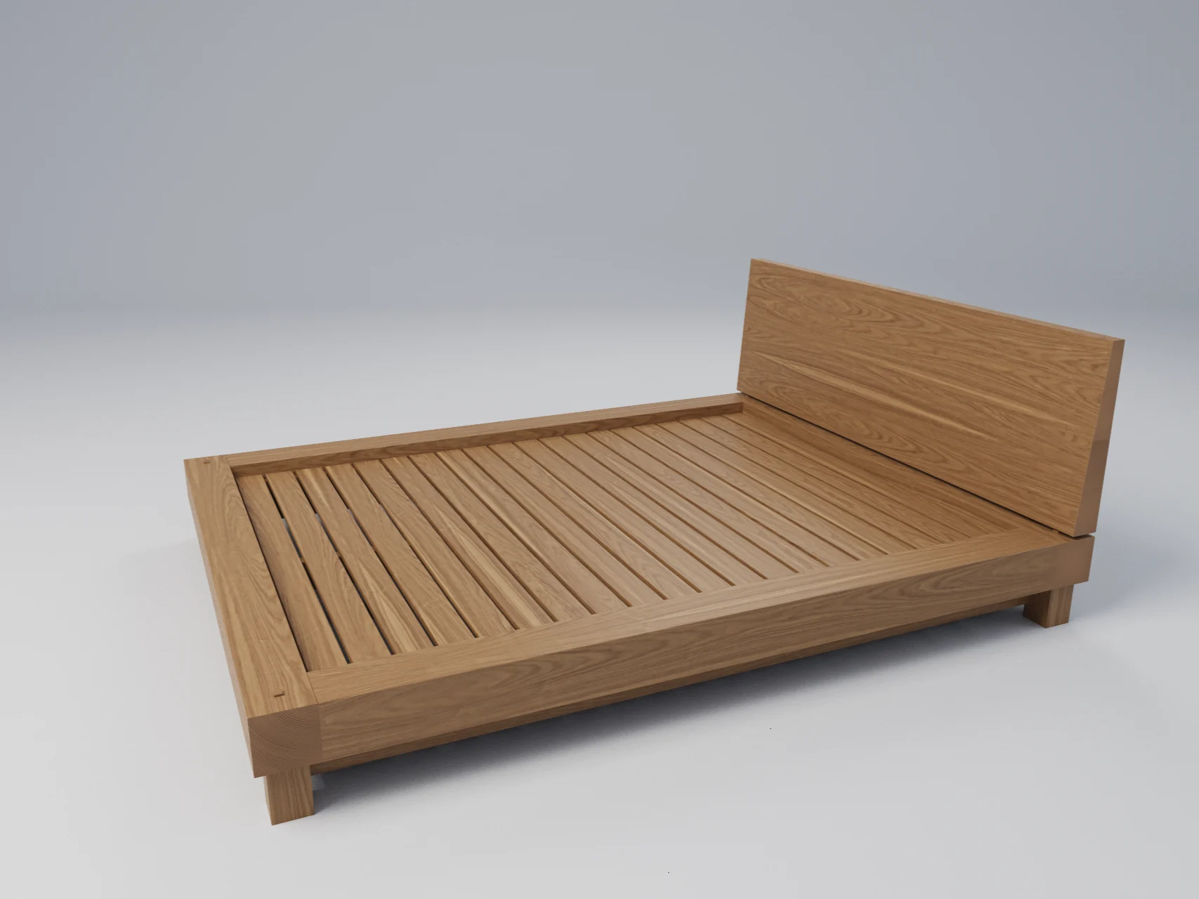 Walnut Japanese Platform Bed: Queen Frame with Pinned Timber Joinery, picture 4 of 4
