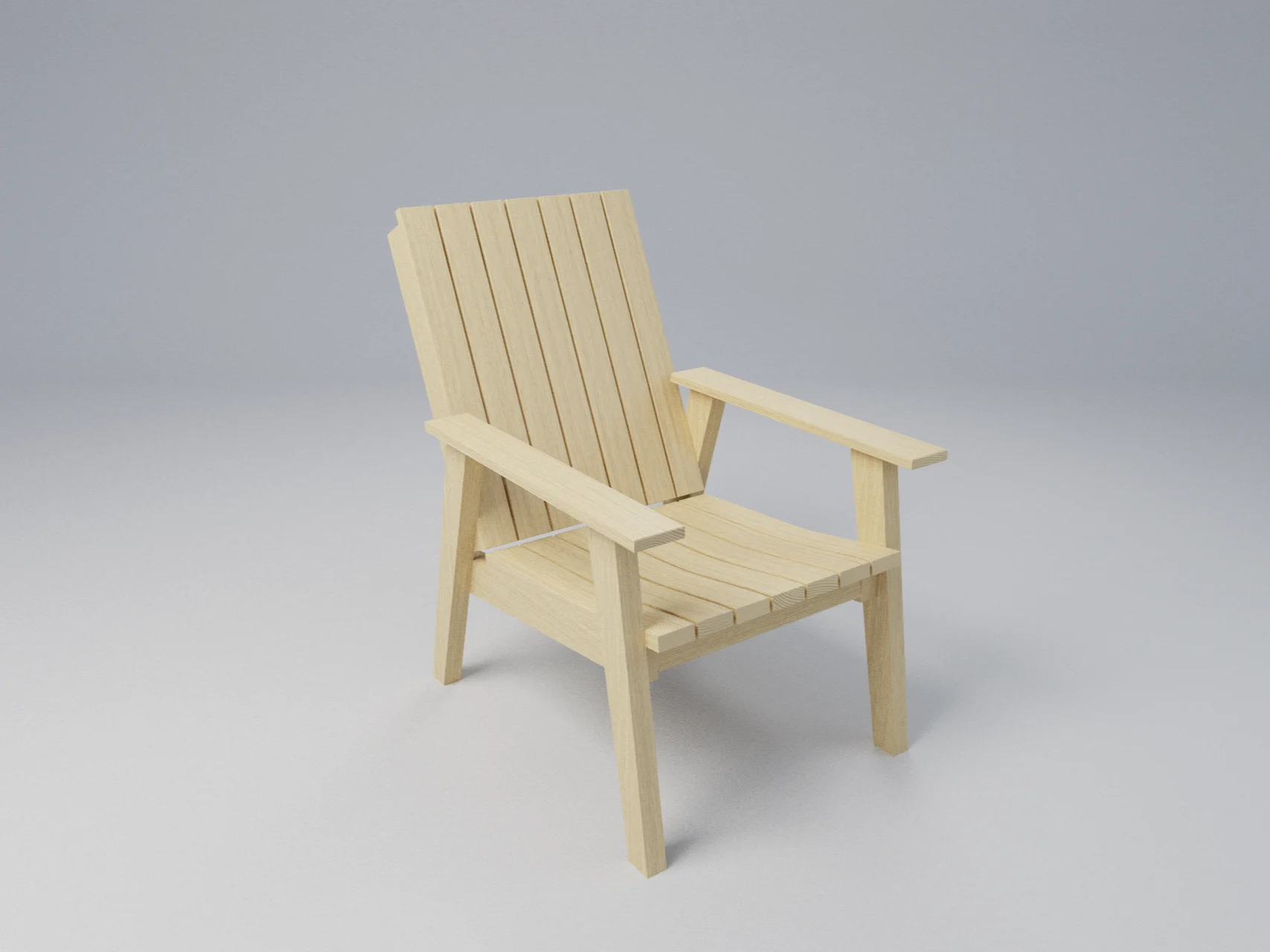 Ash Slatted Lounge Chair | Woodworking Design with Contoured Seat, picture 4 of 5
