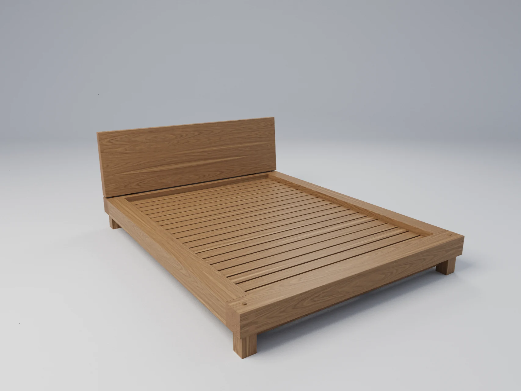 Walnut Japanese Platform Bed: Queen Frame with Pinned Timber Joinery, picture 3 of 4
